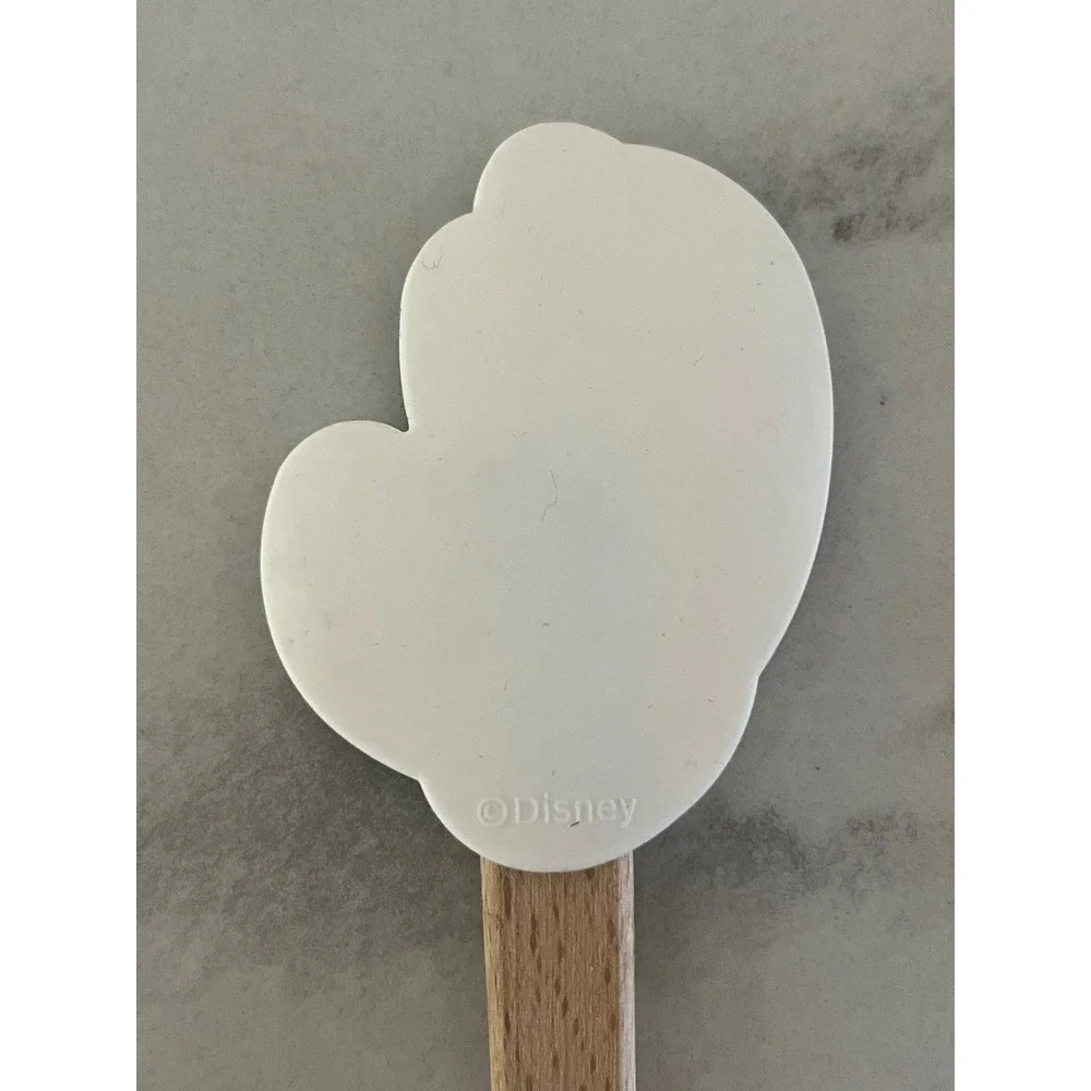 Disney Mickey Mouse Silicone Spatula White Glove Wood Handle Kitchen Tool 12.5in